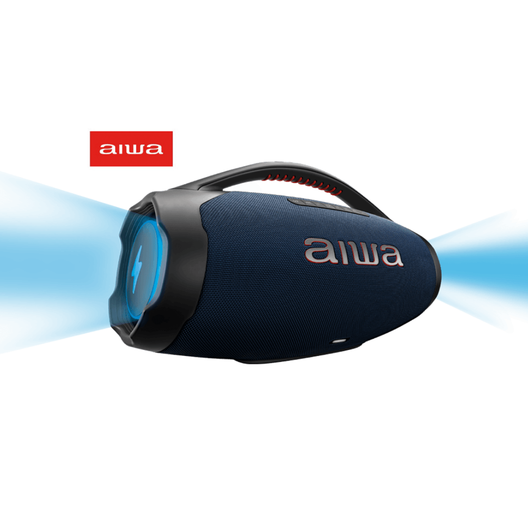 Caixa de Som Aiwa Boombox Lights Plus LED Azul