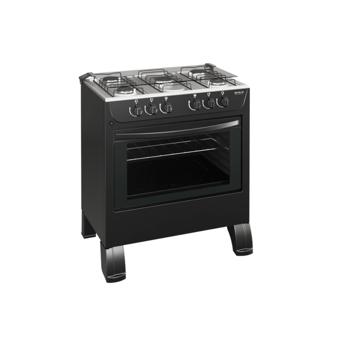 Fogão 5 Bocas Braslar New Sirius Plus Black