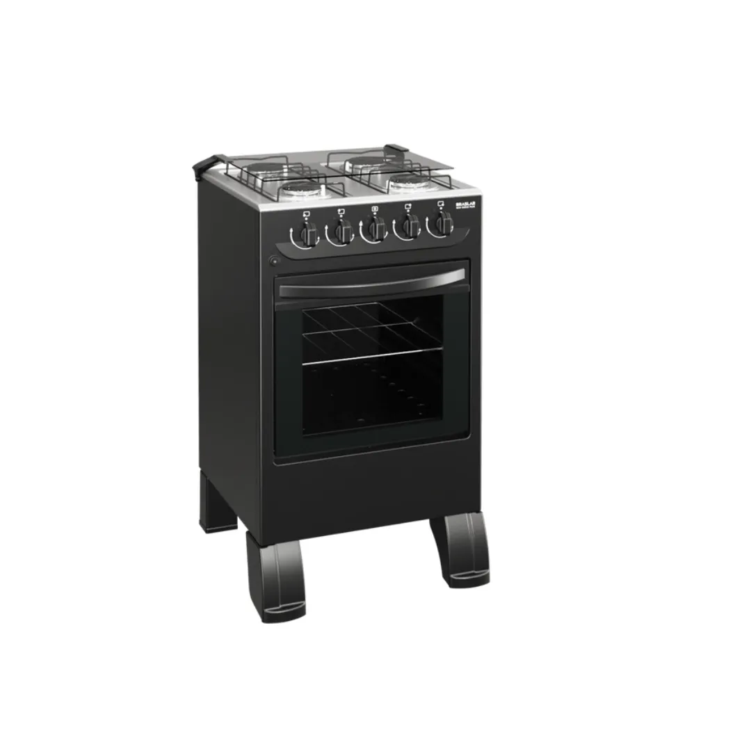 Fogão 4 Bocas Braslar New Sirius Plus Black
