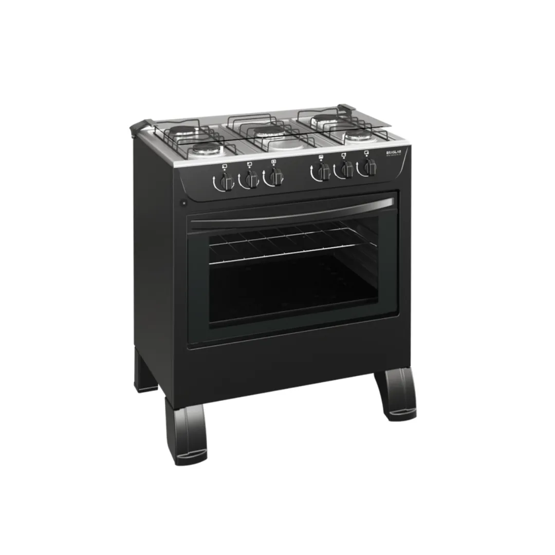 Fogão 5 Bocas Braslar New Sirius Plus Black
